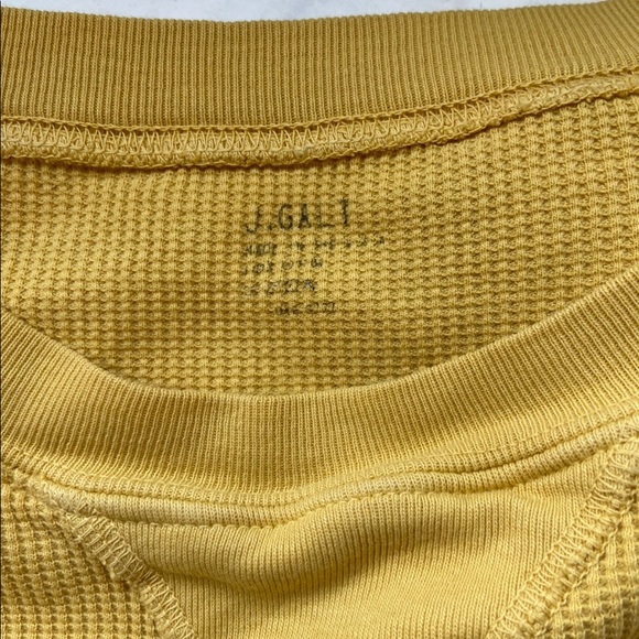 Brandy Melville mustard yellow waffle shirt - Picture 3 of 4